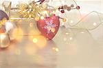 Christmas decoration background with bokeh lights