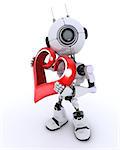 3D Render of a Robot with Heart