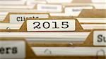 2015 Concept. Word on Folder Register of Card Index. Selective Focus.