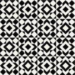Vector Seamless Black And White Square Rhombus Geometric Pattern Background