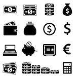 Money, banking and finance icon set