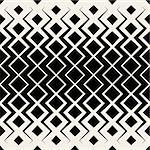 Vector Seamless Black And White Rhombus Grid Chevrone Halftone Pattern Background