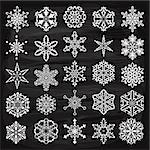 vector vintage holiday  design elements  and snowflakes, fully editable eps 10 file, chalk background with transparency effects