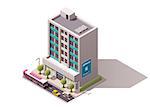 Isometric icon representing office building