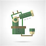 Space research equipment. Telescope for observatory and university. Flat color style vector icon. Buttons and design elements for website, mobile app, business.