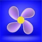 Fan Icon Isolated on Blue Light Background