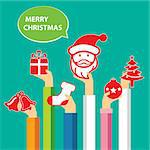 vector christmas banner flat design