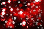 Decorative Christmas background with snowflake and bokeh lights
