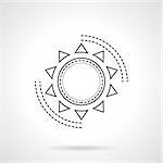 Abstract sun symbol. Astronomy, astrology and other signs. Flat line style vector icon. Single web design element for mobile app or website.