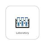 Laboratory Icon. Flat Design. Isolated Illustration. Tube.