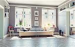 the modern living room interior.3d design concept