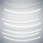 White Christmas Electric Garlands Set for Celebratory Design. Used pattern brushes included.