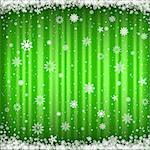 The falling snow on the green striped mesh background