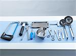 Pathology equipment ready for a autopsy in a laboratory