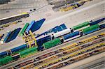Shipping containers, aerial view