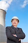 Businessman at power plant