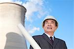 Businessman at power plant