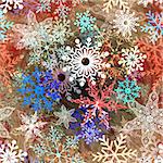 Beautiful vector illustration of a pattern of multi-colored snowflakes