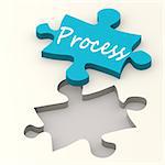 Process blue puzzle image with hi-res rendered artwork that could be used for any graphic design.