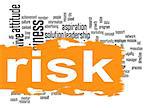 Risk word cloud image with hi-res rendered artwork that could be used for any graphic design.