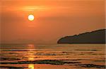 Orange sunset over the Andaman sea in Thailand