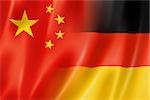 Mixed China and Germany flag, three dimensional render, illustration
