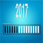 Blue loading bar yeaer 2017 image with hi-res rendered artwork that could be used for any graphic design.