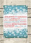 Merry christmas from the world. Different languages celebration poster