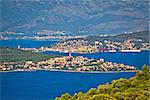 Trogir bay Adriatic archipelago view, Seget, Ciovo island and Split, Dalmatia, Croatia