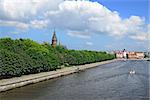 Cathedral on Kneiphof island and Fishing Village - sights of Kaliningrad (until 1946 Koenigsberg), Russia