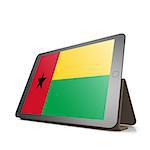 Tablet with Guinea Bissau flag image with hi-res rendered artwork that could be used for any graphic design.