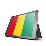 Tablet with Guinea flag image with hi-res rendered artwork that could be used for any graphic design.