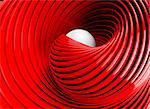 Abstract 3d spiral or twirl in red toned