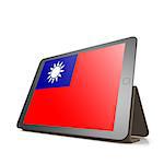 Tablet with Republic of China flag image with hi-res rendered artwork that could be used for any graphic design.