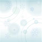 christmas holiday card, light blue background with snowflakes, winter seasonal concept, vector