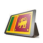 Tablet with Sri Lanka flag image with hi-res rendered artwork that could be used for any graphic design.