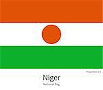 National flag of Niger with correct proportions, element, colors for education books and official documentation