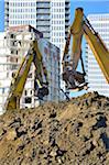 Heavy Machinery at Regent Park Demolition, Toronto, Ontario, Canada