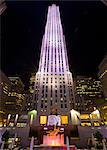 Rockefeller Centre at night, New York, USA