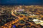 Aerial view of city and highways, Los Angeles, California, USA