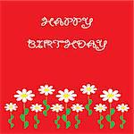 colorful card for greeting happy birthday with flower