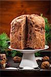 Chocolate panettone cake for Christmas - traditional Italian Christmas cake