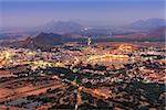 View of the Holy city of Pushkar at night, Rajasthan, India, Asia
