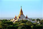 Scenic view of buddhist Ananda temple in old Bagan area, Myanmar (Burma)