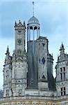 Top of Castle Chambord (detail) in the Loire Valley (France). Built in 1519-1547.