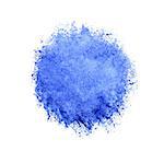Colorful watercolor circle, blue drop on a white background.