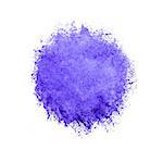 Colorful watercolor circle, violet drop on a white background.
