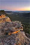 Sunset and views over Megalong Valley from Blue Mountains NSW Australia