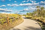 late summer on Poudre River Trail in northern Colorado near Windsor. It is a  paved bike trail extending more than 20 miles between Timnath and Greeley.