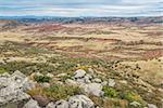 rugged terrain with rocks, cliffs and canyons in Red Mountain Open Space in northern Colorado near Fort Collins